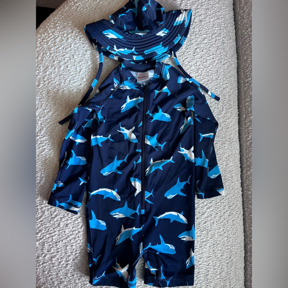 Hanna Andersson Navy Shark Swim Set